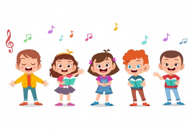 cartoon group children singing school choir 97632 602
